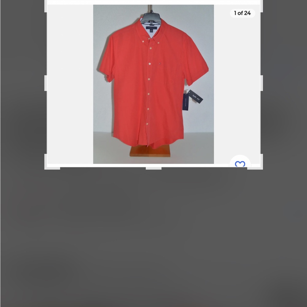 Tommy Hilfiger Men’s Short sleeve slim fit bleached Red